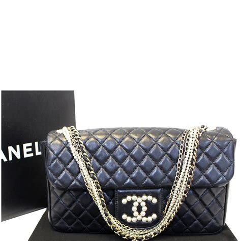 chanel westminster pearl flap bag|Rare Chanel Black Westminster Pearls Classic Flap Bag – .